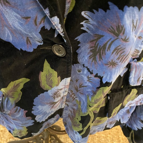 Caribbean Joe Large Floral Print Velvet Blazer Jacket 16 - Picture 4 of 11